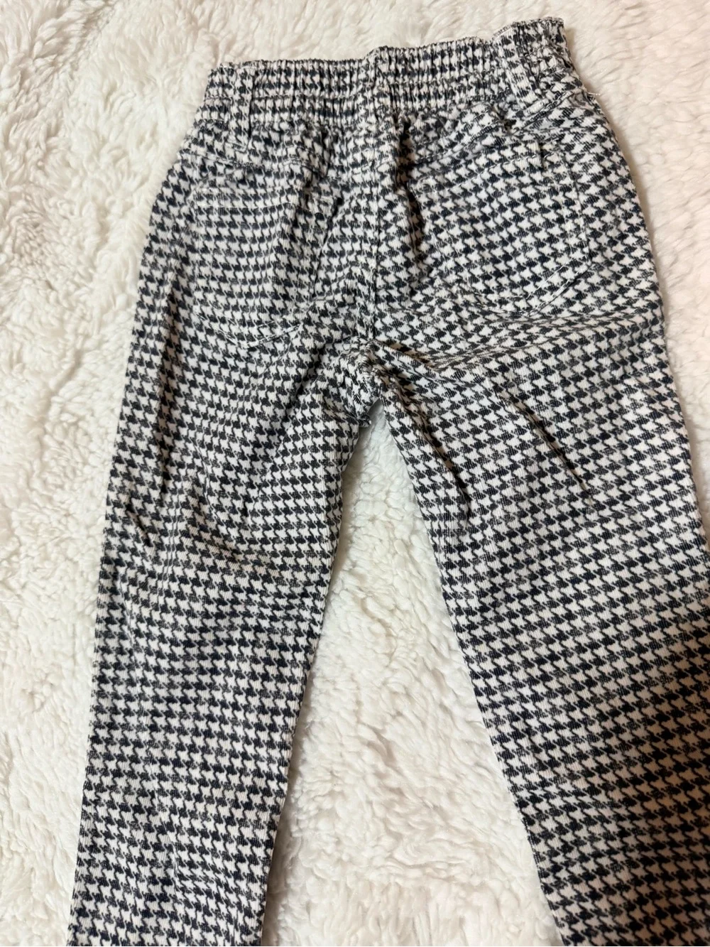 Girls Black & White Houndstooth Knit Pants - Kids Bottoms by Carters